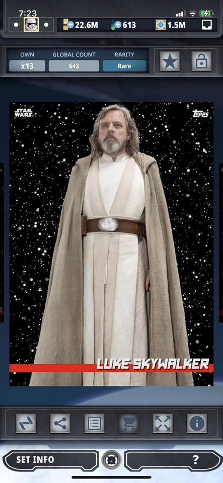 Topps Star Wars Digital Card Trader Spacefarer Luke Skywalker Insert Award - Image 1 of 1