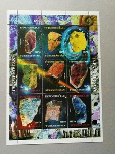 Sellos Turkmenistán. Hojita nueva MNH. Minerales del mundo - Foto 1 di 1