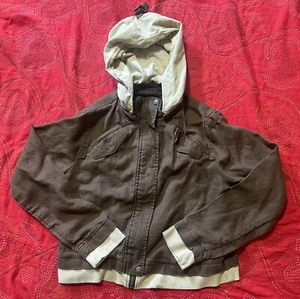 Boys Ruff Hewn Fall Light Casual Jacket With Attachable Hoodie. Size Medium 7-8 - Picture 1 of 24
