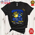Proud Uncle World Down Syndrome Awareness, Lovely Blue Yellow Ribbon Hands Shirt