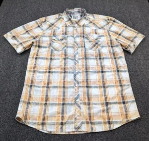 Camisa BKE Para Hombre Hebilla Ajuste Atlético Perla A Presión Naranja Occidental Con Botones Talla XL - Imagen 1 de 7