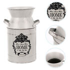 Shabby Chic Metal Vase - Galvanized Farmhouse Pot with Handle 