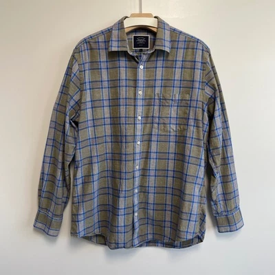 Charles Tyrwhitt Slim Fit Plaid Long Sleeve Button Up Shirt Men's L Cotton Linen - Image 1 of 4