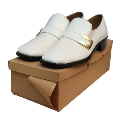 JB Men's Disco White Slip on shoes with gold buckle size 10 - Image 1 of 4