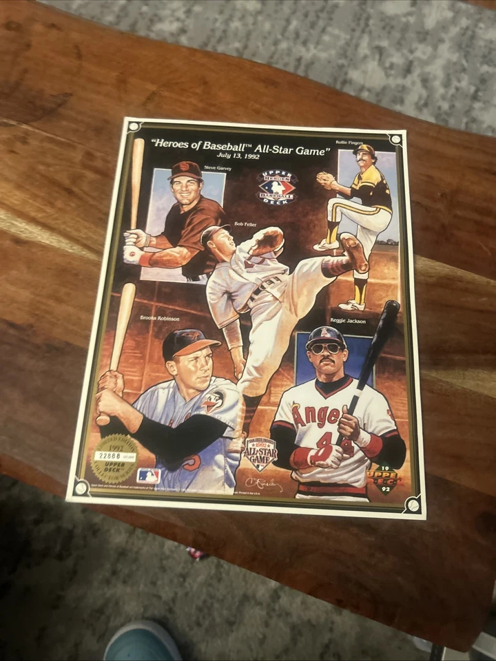 1992 Upper Deck Heroes of Baseball All Star Game Commemorative Sheet  #L22888 - Image 1 of 4