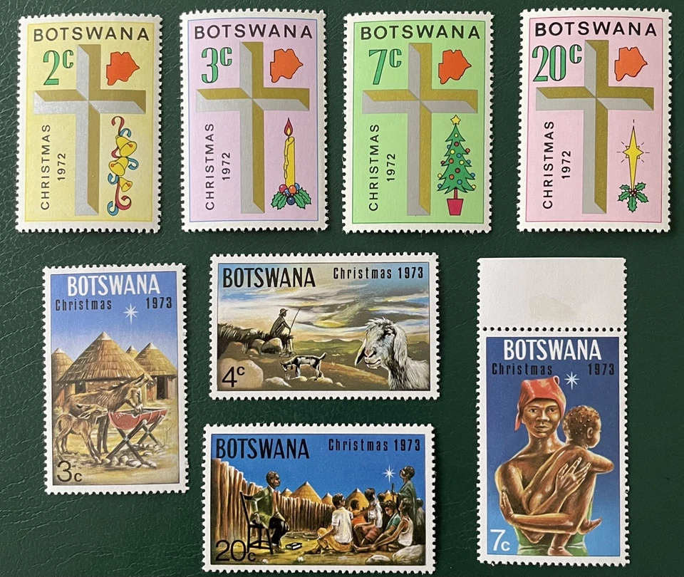 Botswana Stamps X8 (2 sets of 4) 1972/3 Mint Fine Condition lightly hinged  - image 1 of 2