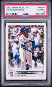 Topps Holiday 2022 #HW44 Julio Rodríguez novato PSA 10 - Imagen 1 de 2