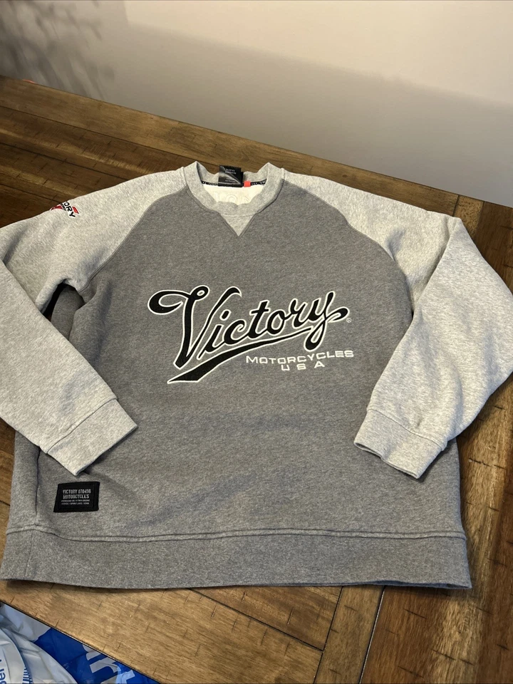 Victory Motorcycles EE. UU. Sudadera Para Hombre XL Gris Raglán Cuello Redondo Pullover Usada en Excelente Condición Foto 1 de 4