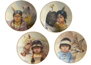 PRIDE OF AMERICA'S INDIAN PLATES Vague Shadows Collectible Gregory Perillo 4pc - Picture 1 of 4