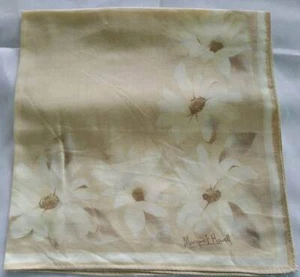 USED FLOWER HANDKERCHIEF CLASSIC ART GEOMETRIC PATTERN POCKET SQUARE COTTON 18" - Picture 1 of 3