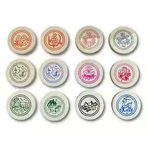4 Pcs Designer Carrom Carom Board Coins Plastic Striker Flicker Random Design - Picture 1 of 8