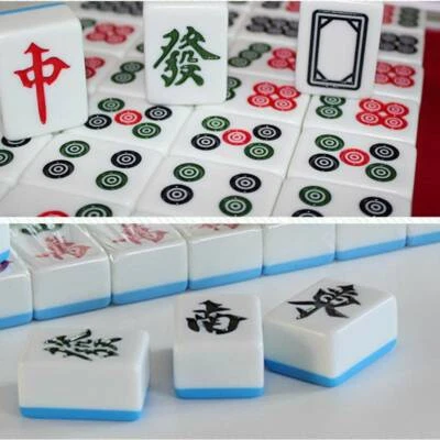 42mm Chinese Mahjong Game Set Professional 144  Tiles English Characters Game - Image 1 of 4