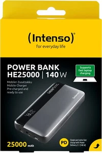 Intenso Powerbank HE25000 PD 3.1 25000 mAh max. 140 W 1x USB Typ A 2x USB-C OUT - Bild 1 von 11