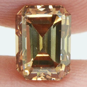 Diamante en forma de esmeralda elegante color marrón suelto certificado mejorado 1,16 quilates VVS1 - Imagen 1 de 9