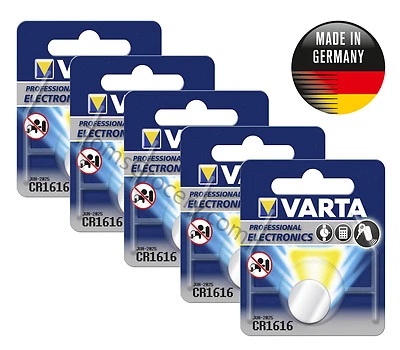 5x VARTA Professional Lithium CR1616 6616 Button Coin German Battery 3V - Image 1 of 3