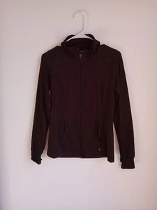 Danskin Now Womens Jacket Zip-UP Size Small Black Stretchable Thumb Holes - Picture 1 of 8
