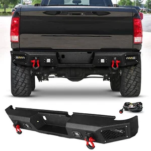 Steel Rear Bumper with D-Rings & LED Lights For 2003-2009 Ram 2500/3500 +Wiring - Picture 1 of 15