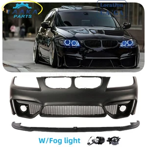 F80 M3 M4 Style Bumper W/Fog Light For 2009 2010 2011 BMW E90 E91 3-Series Sedan - Picture 1 of 10