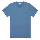 Sunspel Riviera Pocket Crew Neck T-Shirt Bluestone