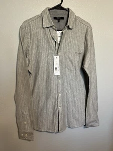 Tahari Women's Long Sleeve Button Front Collard Grey Dress Shirt Blouse Small - Picture 1 of 4