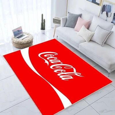 Coca Cola Patteerned Rug, Cola Floor Rug, Coca Cola Decor Rug - Image 1 of 4