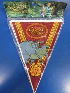 RARE Quest for Camelot Cartoon Medieval Birthday Party Decoration Flag Banner - Picture 1 of 1