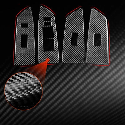 Genuine Carbon Fiber Door Window Switch Panel Trim for Toyota 2007-2013 Tundra Foto 1 de 4