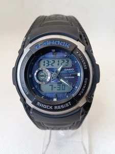 G300L Casio G Shock Mens Quartz Watch, Analogue /Digital, Blue, Leather Strap - Picture 1 of 9