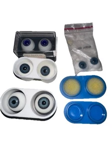 4 alte Lagerware Vintage KUNSTSTOFF realistische Acryl Puppenaugen 20 mm, 22 mm, 24 mm - Bild 1 von 12