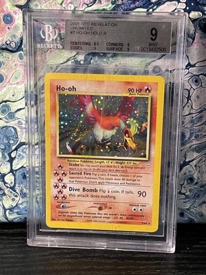 Pokemon BGS 9 Ho-oh Double Holo Error - Neo Revelation Unlimited 7/64  - Image 1 of 3