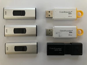 Job Lot 8GB x 6 Kingston DT G4 G3 Q-Connect USB 3.0 Flash Drive Memory Sticks - Afbeelding 1 van 1