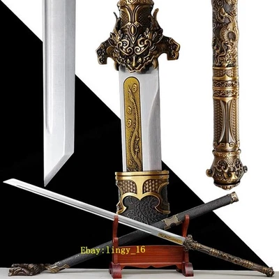 Espada Katana china afilada de acero al carbono sable largo de la dinastía Tang KUNGFU Dao Foto 1 de 4