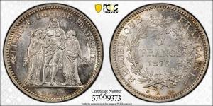 1873 A France 5 Francs PCGS MS 63 - Picture 1 of 1