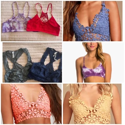 Free People Lote De 7 Bralettes Galón Miss Dazie Íntimamente Tallas S, M, M/L Foto 1 de 4