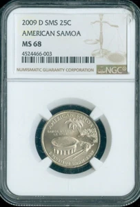 2009-D American Samoa Quarter NGC MS68 SMS Satin Quality - Picture 1 of 2
