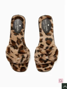NWT KATE SPADE SANDY LEOPARD SLIPPERS SANDALS 8 - Picture 1 of 5