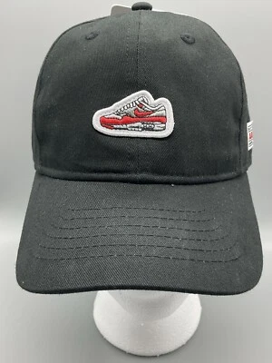 Nuevo NIKE Air Max 1 Gorra de Club NIÑOS Correa Ajustable Sombrero Zapato Zapatilla Negro #310 Foto 1 de 4