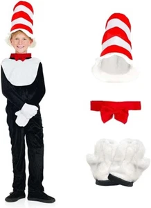 Kids Cat Costume in a Hat Boys Girls Mr Tom Black Cat Suit S - XL Halloween - Picture 1 of 5