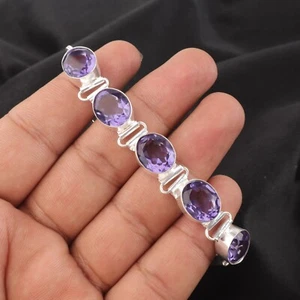 Iolite Gemstone 925 Sterling Silver Handmade Jewelry Bracelet Gift For Love - Picture 1 of 3