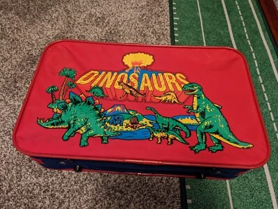 Vintage Dinosaurs Child Kids Travel Case Suitcase Luggage (17x10.5") Flaw Read - Image 1 of 4