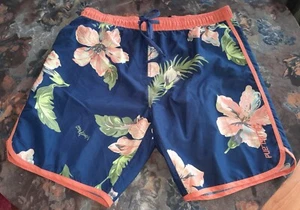 Blu Island by Freeworld Mens Board Shorts Size 40 XXL orange blue hawaiian style - Picture 1 of 3