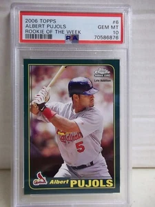 2006 Topps Albert Pujols PSA Gem Mint 10 Card #6 Rookie of the Week Cardinals - Picture 1 of 5