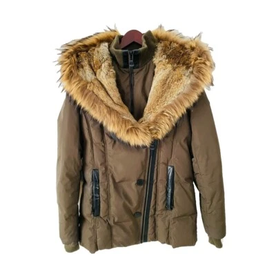 Chaqueta Abrigo de Invierno de Piel con Capucha Rudsak Atelier Noir Marrón (M) Foto 1 de 4