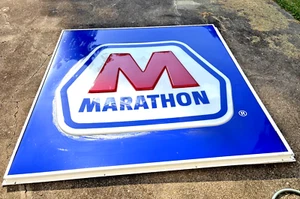 LARGE Marathon Gas Sign Poly Plastic 8 'x 8' Local Pick Up Only - Picture 1 of 7