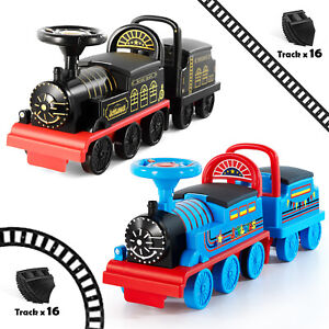 Electric 6V Kids Ride On Train Toy 1-3 Years Toddlers w/Track,Light,Song,Storage