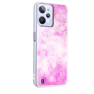 Realme C31 Silikon Handyhülle Herzen Design mit Glitter Gold - Zdjęcie 1 z 6