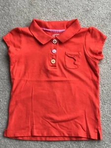 Camisa Polo Carters Niñas Naranja Abotonada Manga Corta Talla 4 Usada en Excelente Condición - Imagen 1 de 2