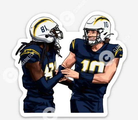 Justin Herbert Mike Williams MAGNET - Los Angeles Chargers California LA Cover