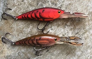 2 Lucky Craft Slim Shad D-9 Crawdad Rattling Crankbait Fishing Lure T4 - Picture 1 of 5