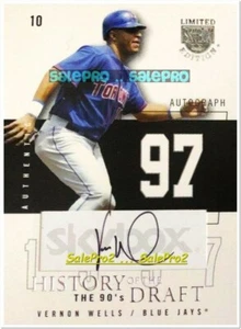 SKYBOX 2004 VERNON WELLS MLB RC BLUE JAYS HISTORY OF DRAFT ROOKIE AUTOGRAPH /199 - Picture 1 of 2